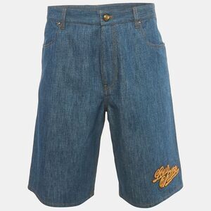 Louis Vuitton Blue Rope Lv Patch Denim Shorts M/waist 32"